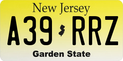 NJ license plate A39RRZ