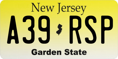 NJ license plate A39RSP