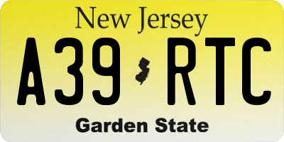 NJ license plate A39RTC