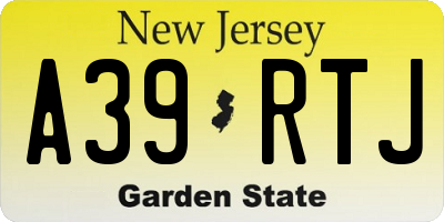 NJ license plate A39RTJ