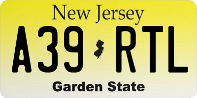 NJ license plate A39RTL