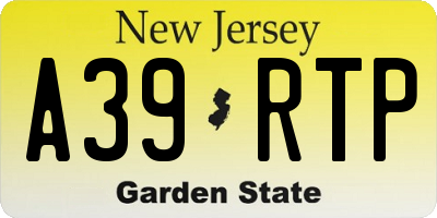 NJ license plate A39RTP
