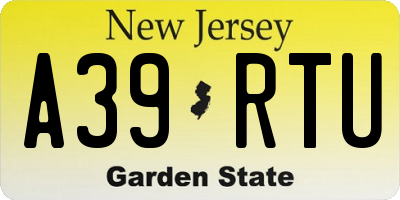 NJ license plate A39RTU