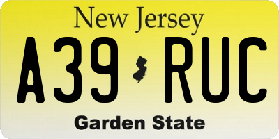 NJ license plate A39RUC