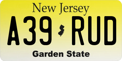 NJ license plate A39RUD