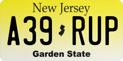 NJ license plate A39RUP