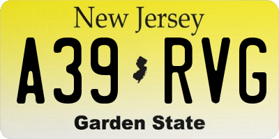 NJ license plate A39RVG