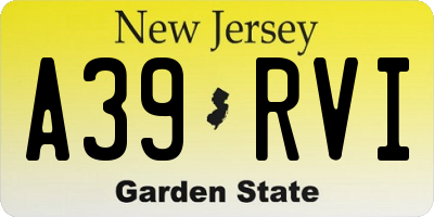 NJ license plate A39RVI
