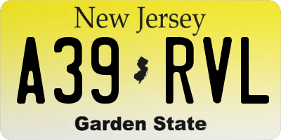 NJ license plate A39RVL