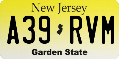 NJ license plate A39RVM