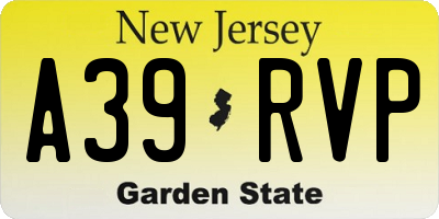 NJ license plate A39RVP