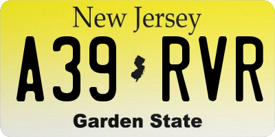 NJ license plate A39RVR