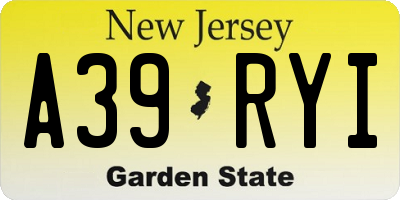 NJ license plate A39RYI