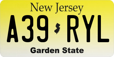 NJ license plate A39RYL