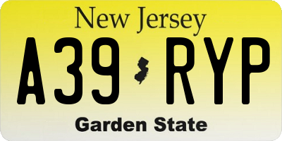 NJ license plate A39RYP