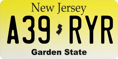 NJ license plate A39RYR