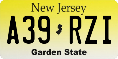 NJ license plate A39RZI