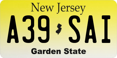 NJ license plate A39SAI