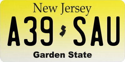 NJ license plate A39SAU