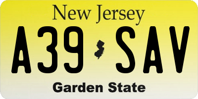 NJ license plate A39SAV