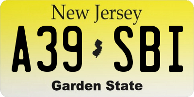NJ license plate A39SBI