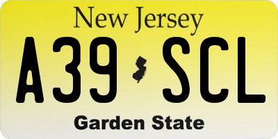 NJ license plate A39SCL