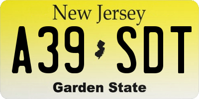 NJ license plate A39SDT