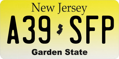NJ license plate A39SFP