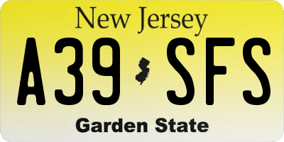 NJ license plate A39SFS