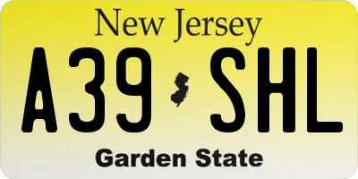 NJ license plate A39SHL