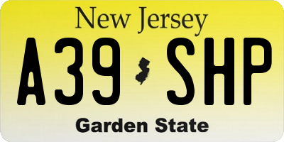 NJ license plate A39SHP