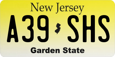NJ license plate A39SHS