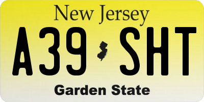 NJ license plate A39SHT