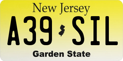 NJ license plate A39SIL