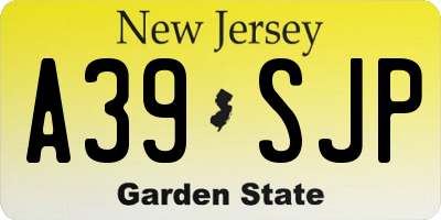 NJ license plate A39SJP