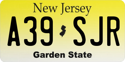 NJ license plate A39SJR