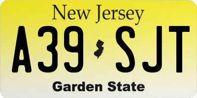 NJ license plate A39SJT