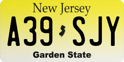 NJ license plate A39SJY
