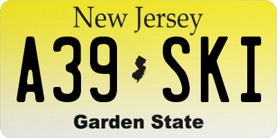 NJ license plate A39SKI