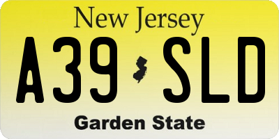 NJ license plate A39SLD