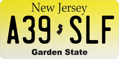 NJ license plate A39SLF