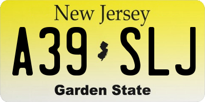 NJ license plate A39SLJ