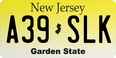NJ license plate A39SLK