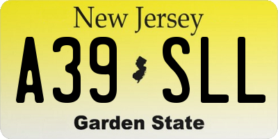 NJ license plate A39SLL