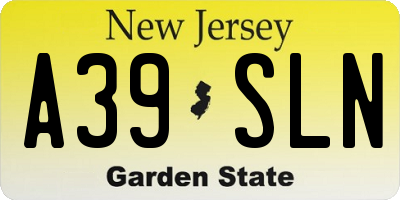 NJ license plate A39SLN