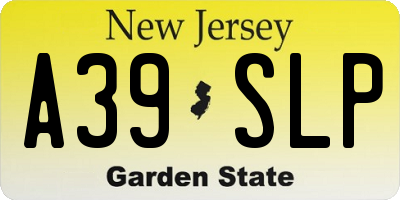 NJ license plate A39SLP
