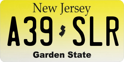 NJ license plate A39SLR