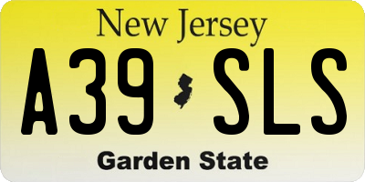 NJ license plate A39SLS