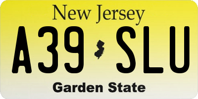 NJ license plate A39SLU