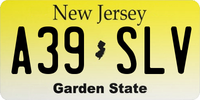 NJ license plate A39SLV
